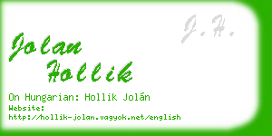 jolan hollik business card